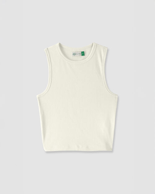 Crop Top Rib Sin Mangas